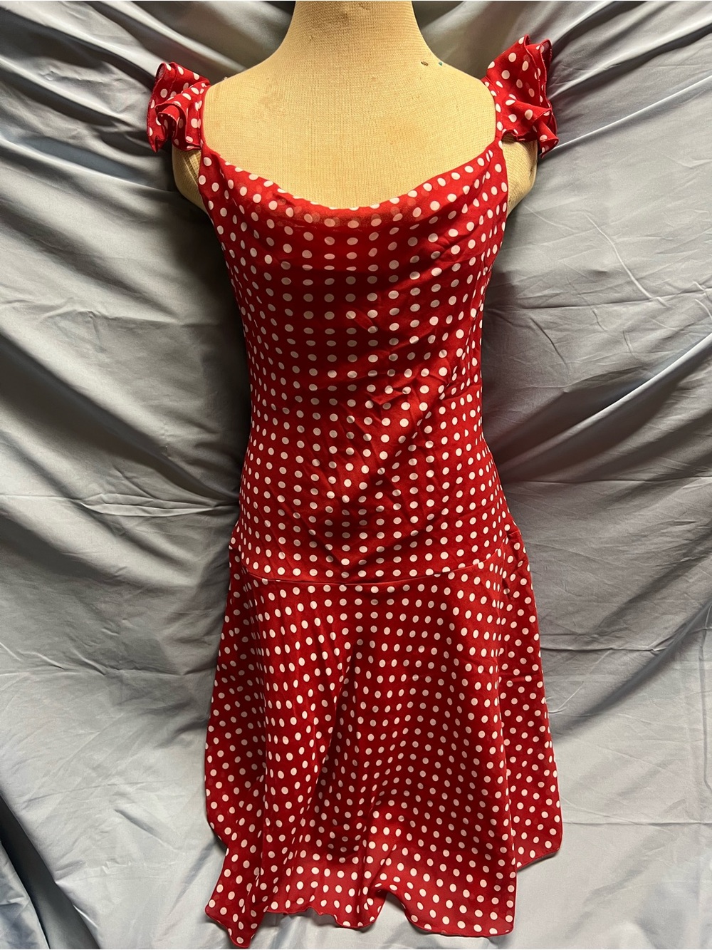 Y2K Fredrick’s of Hollywood Polka Dot Frilly Strap Sundress